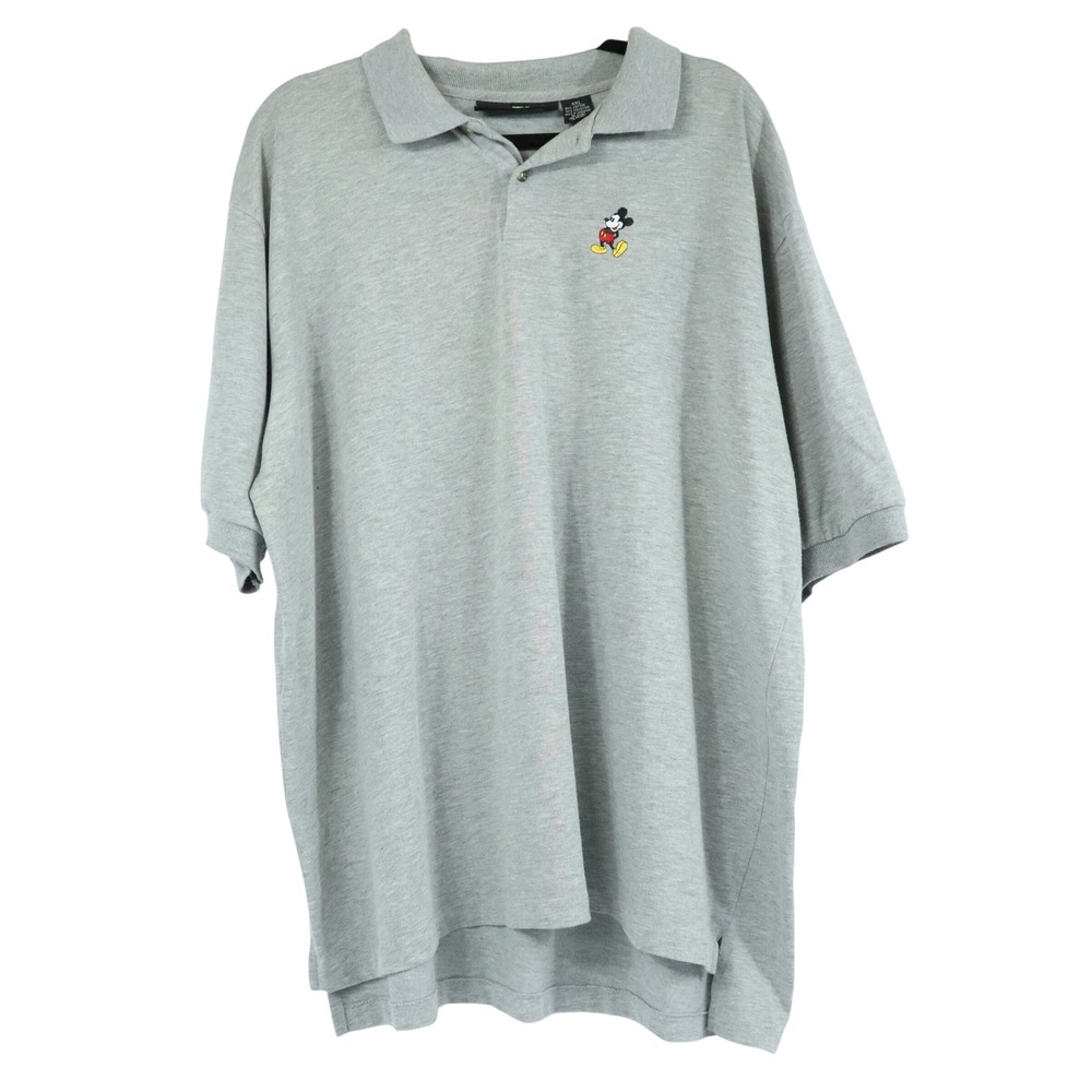 Disney Originals Gray Polo Shirt Mens Mickey Mouse Embroidered XXL